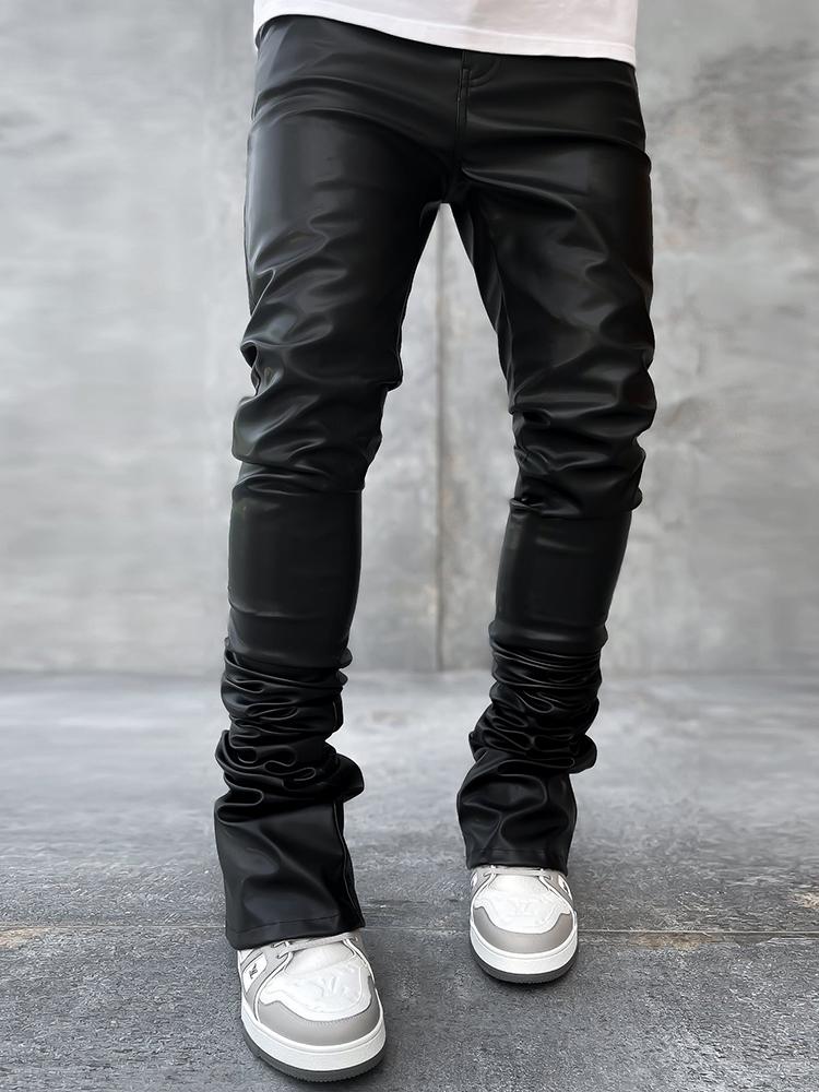 Vintage Casual Comfortable Essentials Leather Pants Product Image