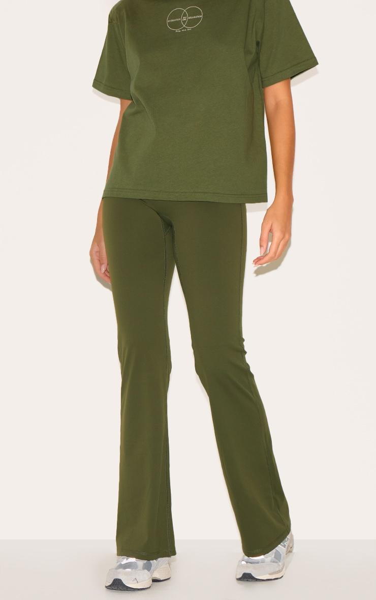 Khaki Sculpt Wrap Waist Yoga Pants Product Image