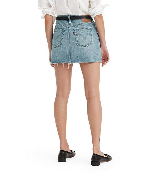 Levi's® Icon Mid Rise Raw Hem Denim Micro Mini Skirt Product Image
