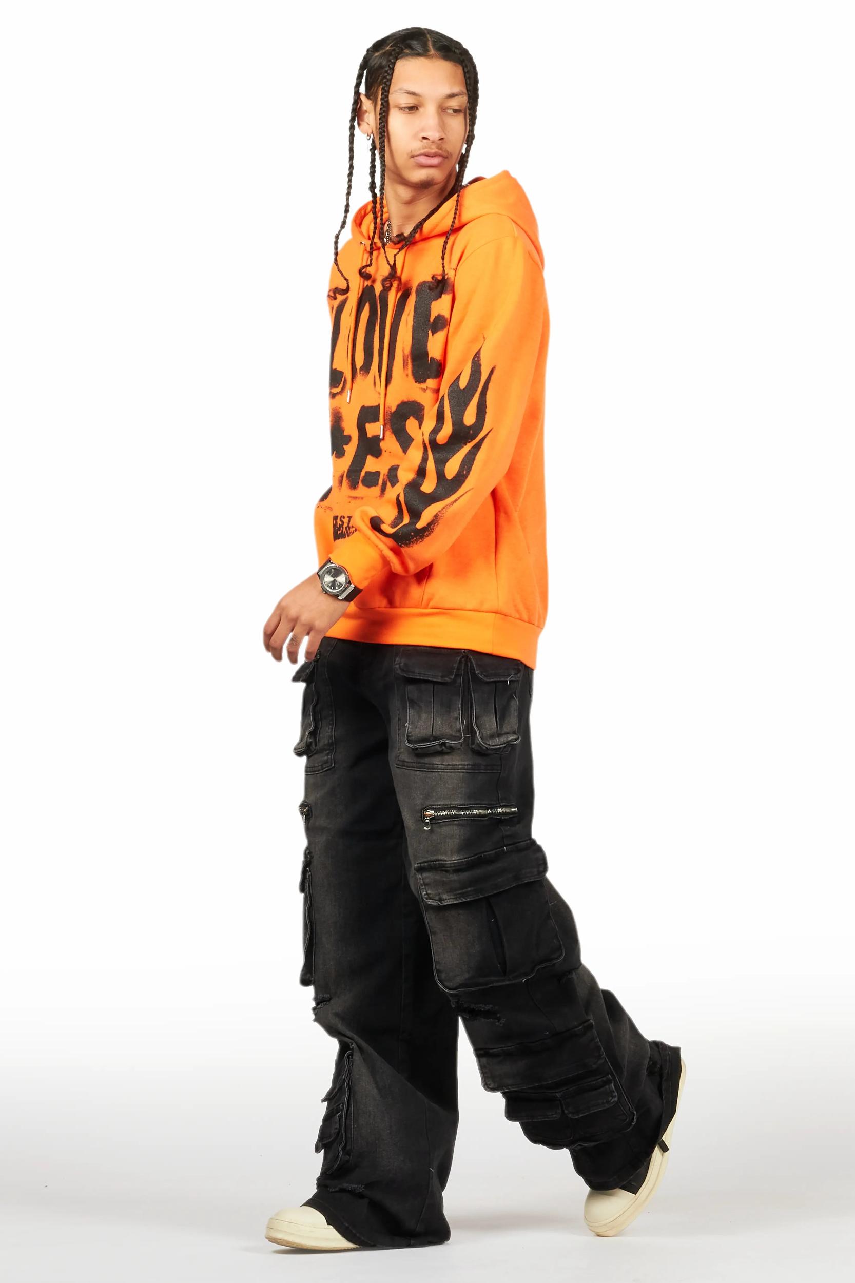 Banyan Orange Graphic Hoodie Male Product Image