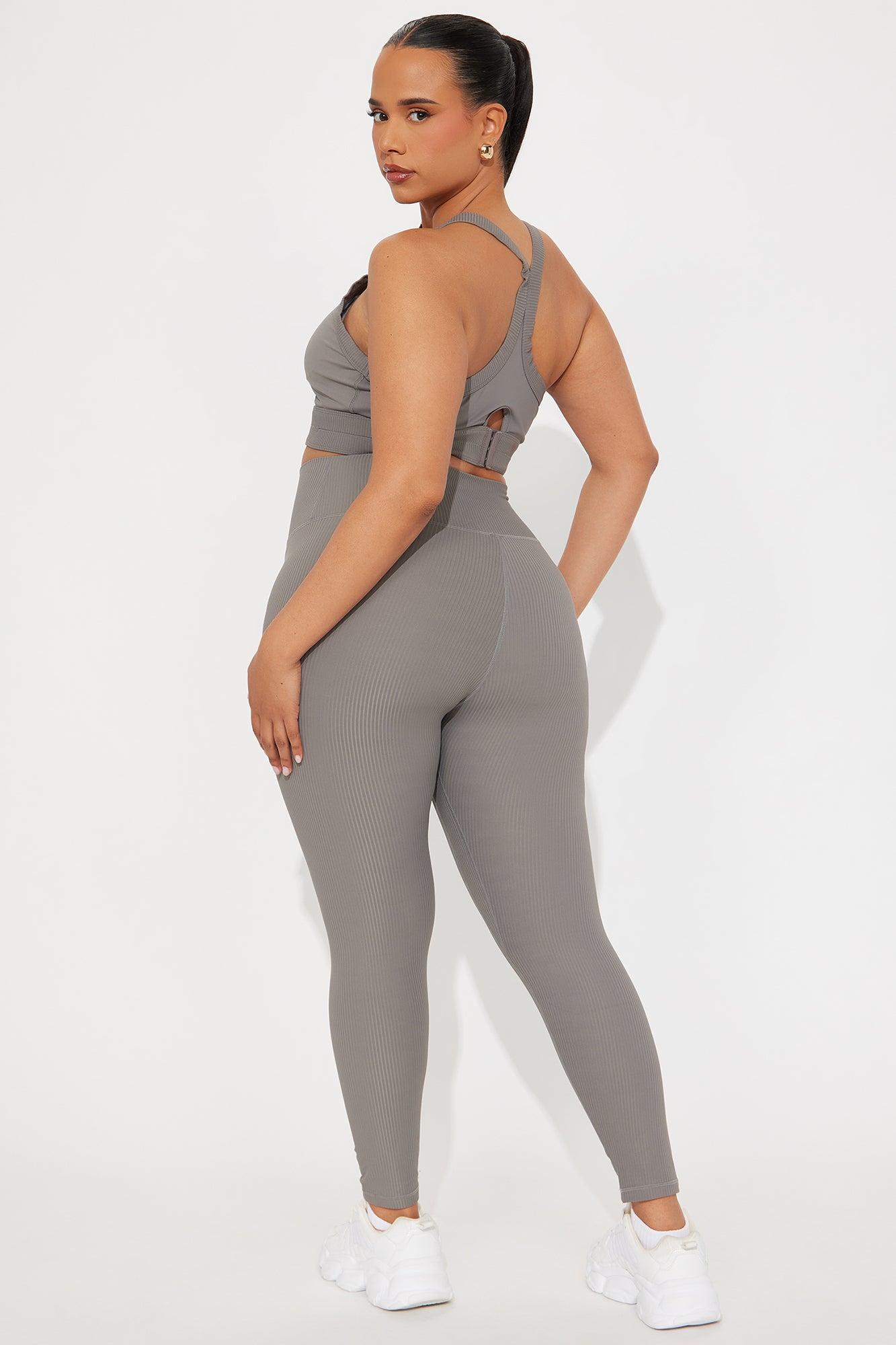 Breath Control Ribbed Active Set - Charcoal Product Image