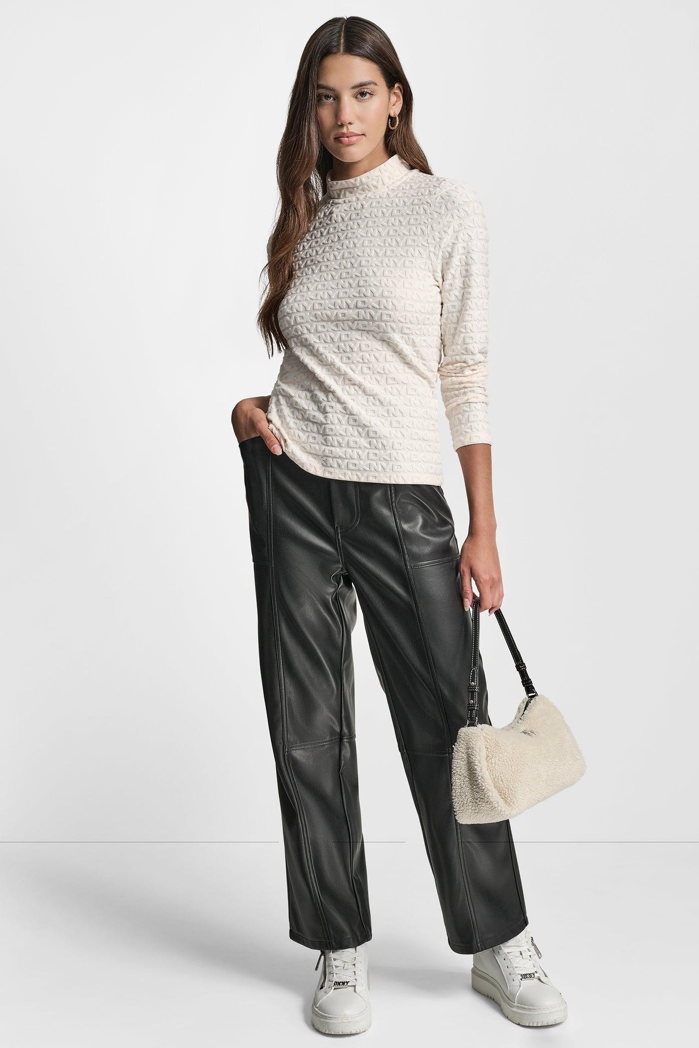 LOGO JACQUARD  LONG SLEEVE MOCK NECK TEE Product Image