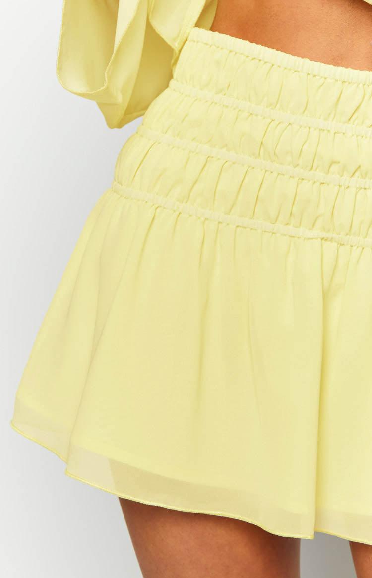 Sean Yellow Chiffon Mini Skirt Product Image