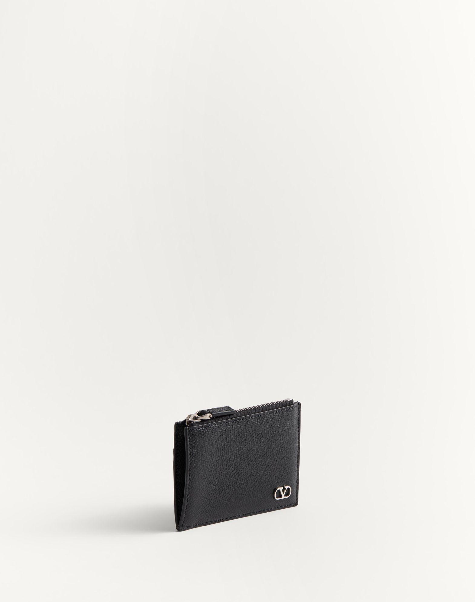 Vlogo Signature Grainy Calfskin Card Holder Product Image