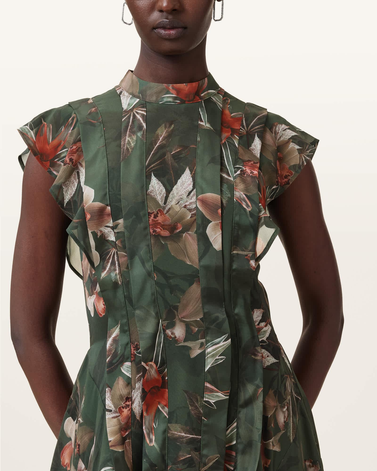Fleur Printed Asymmetric Mini Dress Product Image