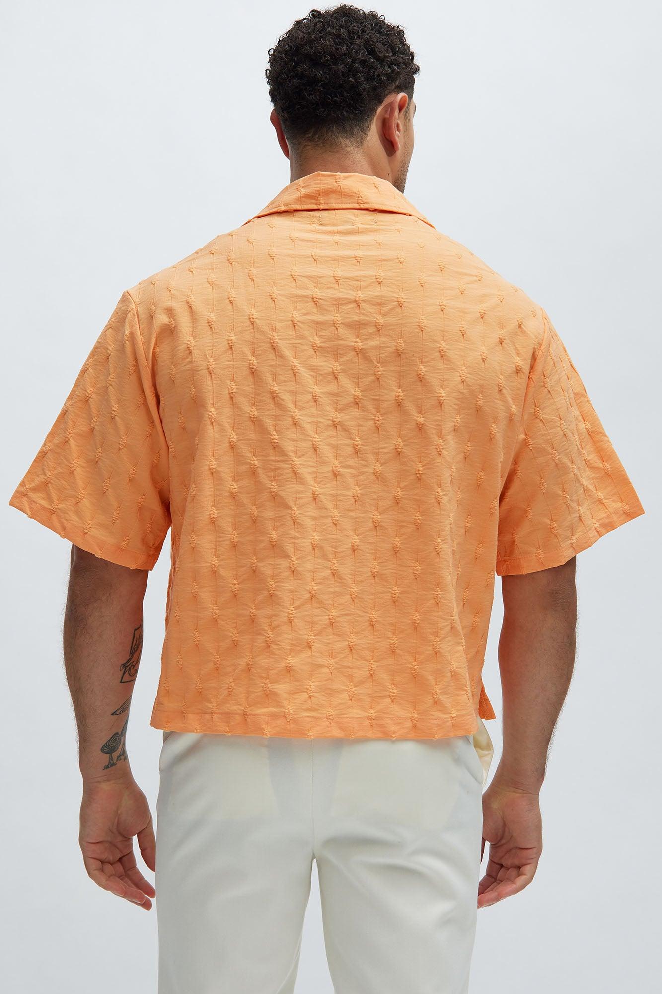 Tracer Textured Cropped Shirt - Peach Product Image