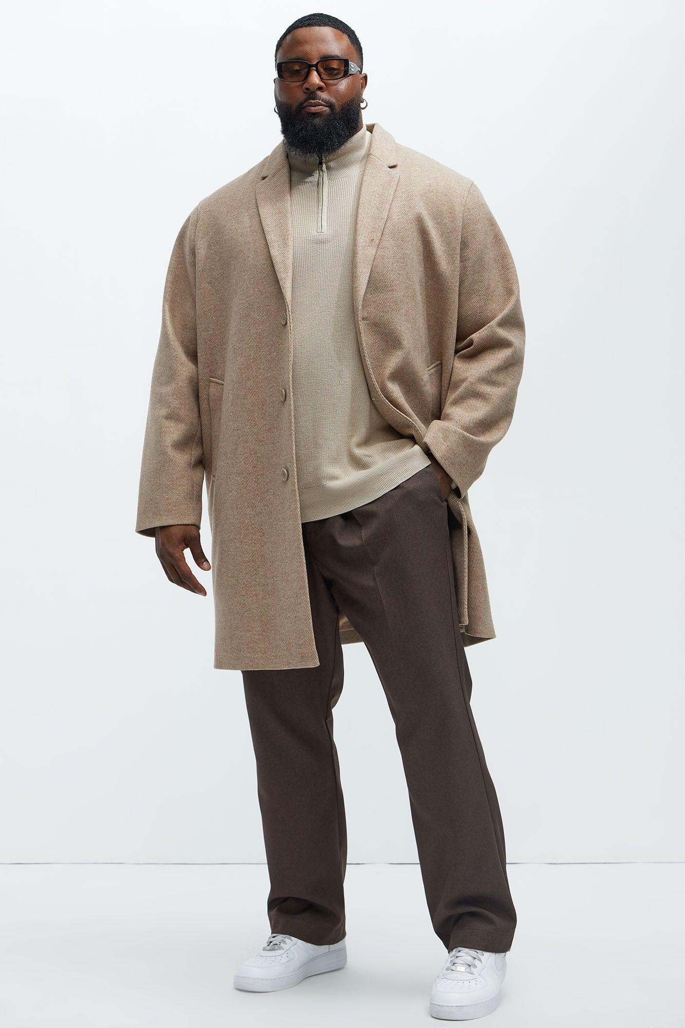 Out Of Control Wool Like Long Coat - Tan Product Image