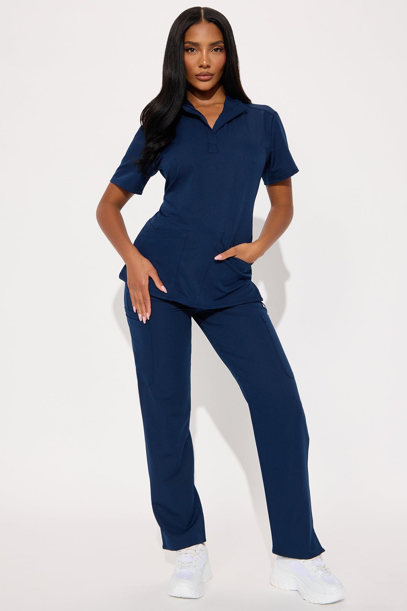 Ready For Anything 4 Way Stretch Uniform Scrub Pant Set - Navy Female Product Image