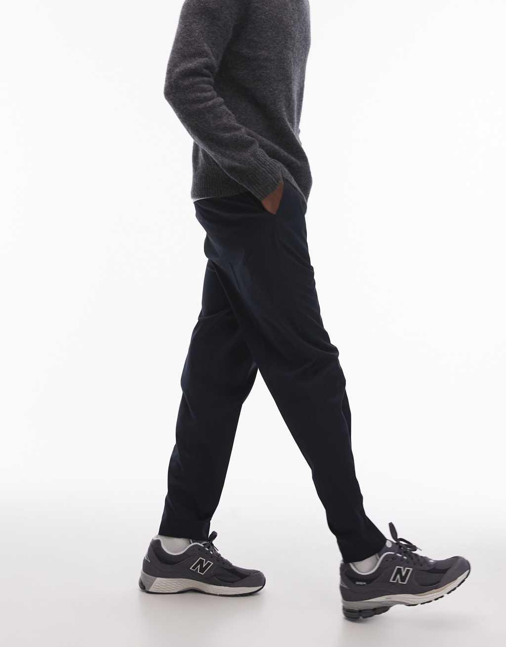 Topman tapered dress pants in navy Product Image