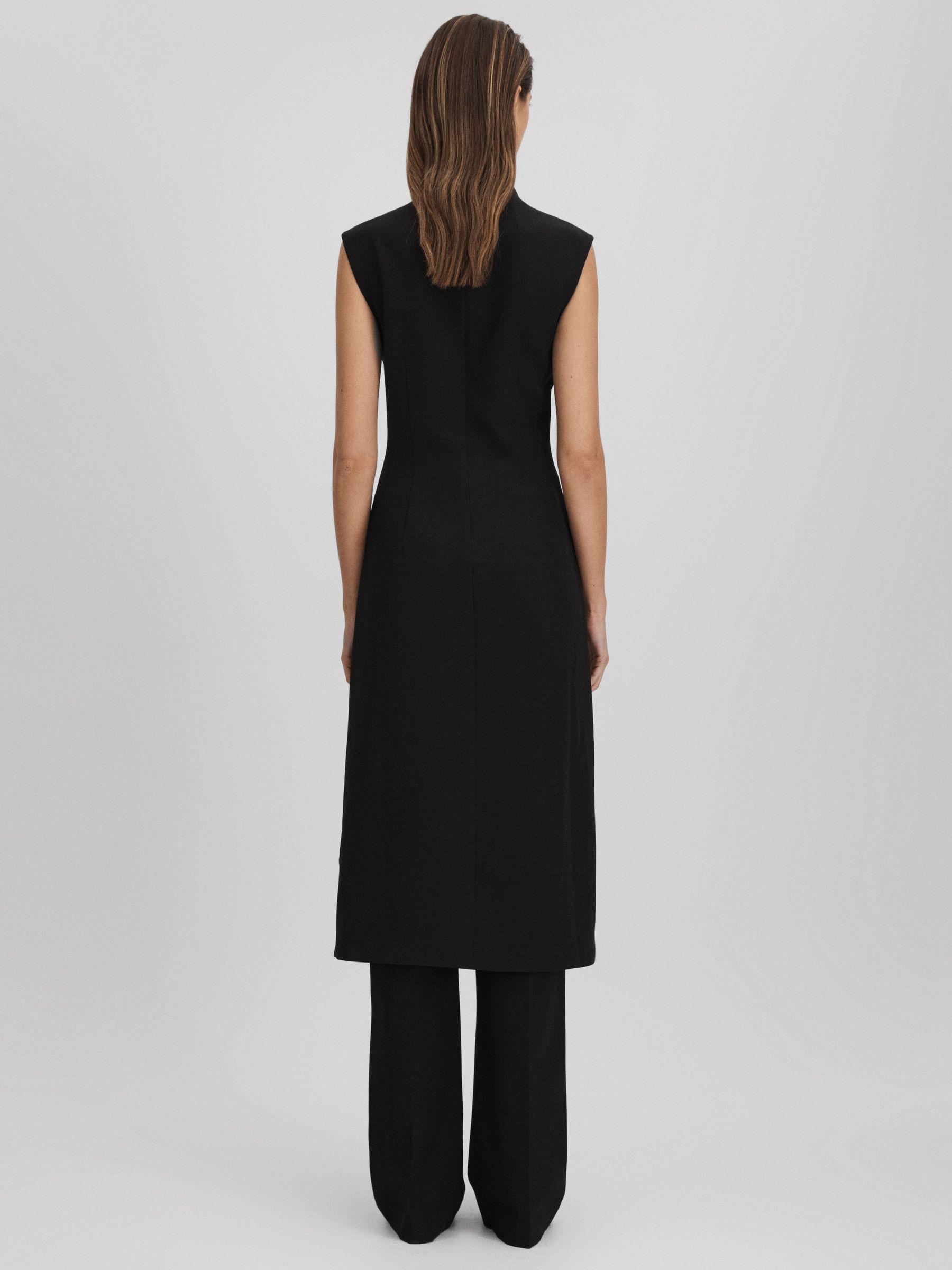 Halston Cowl Neck Wrap Midi Dress in Black Product Image