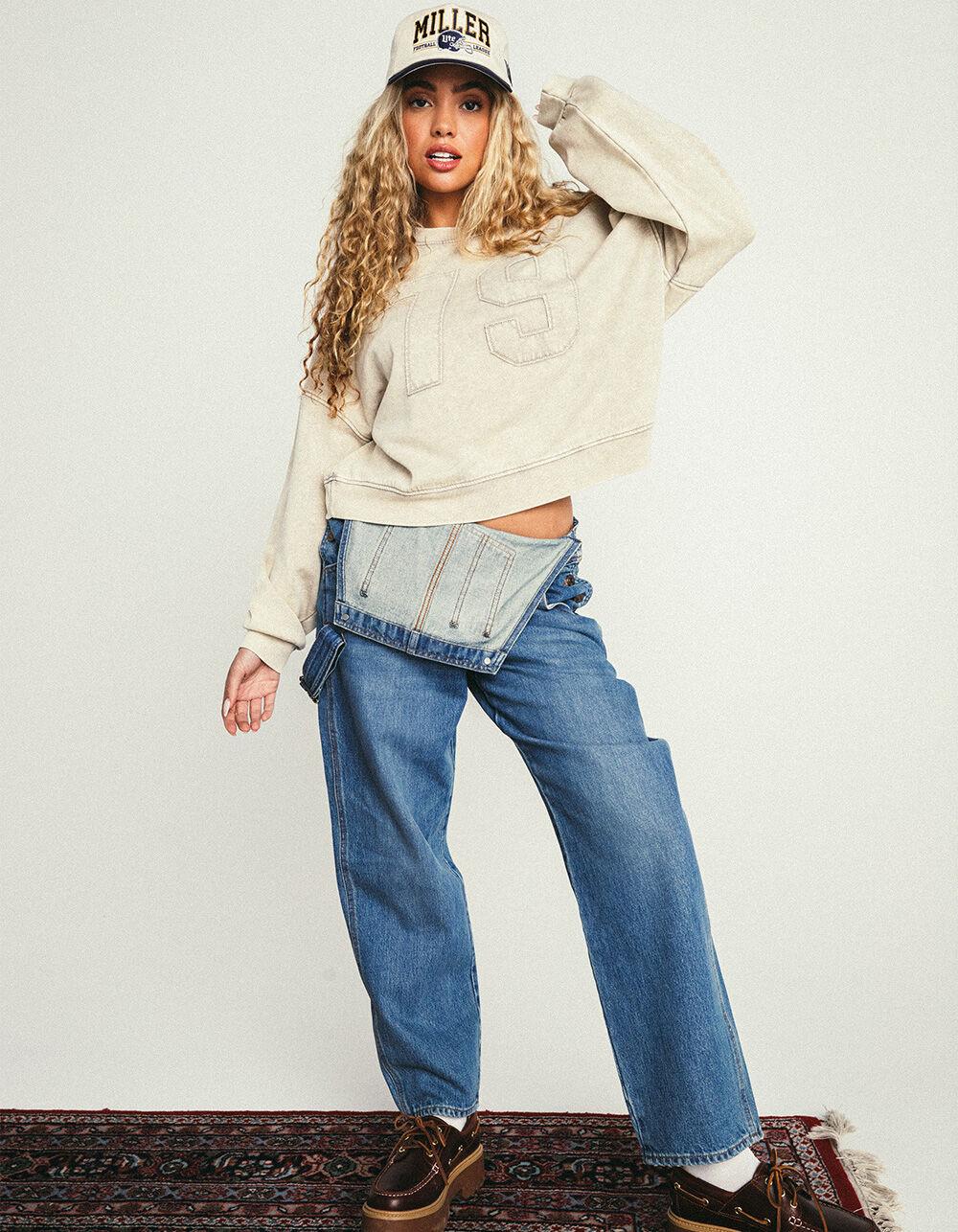 RSQ Womens 79 Crewneck Sweatshirt - OATMEAL Product Image