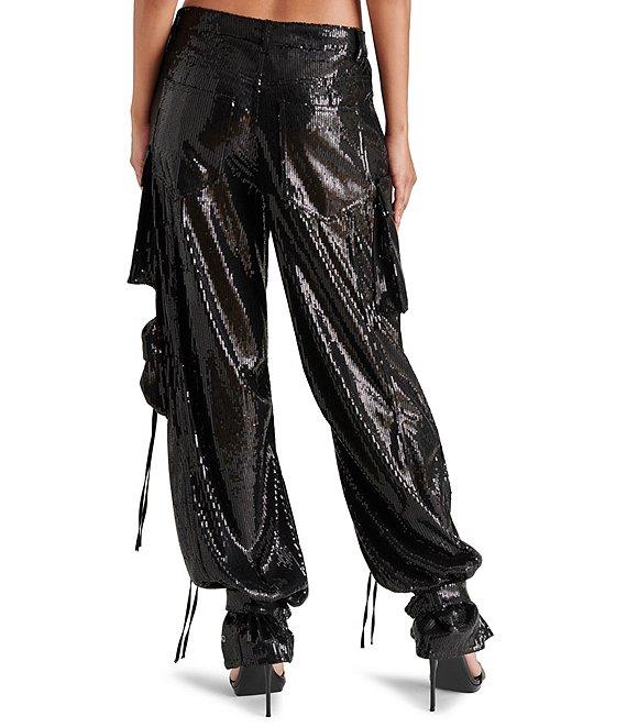 Steve Madden Duo Sequin Mid Rise Cargo Pants Product Image