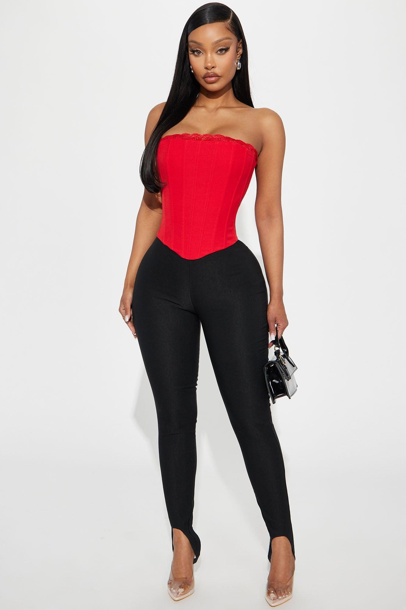Kiss Me All Day Corset Top - Red Product Image