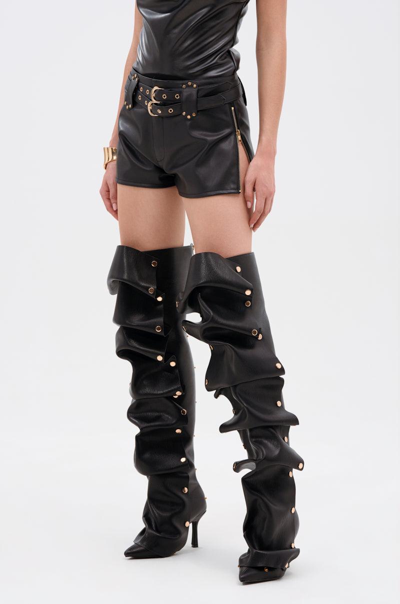 TOO HOT FOR YOU FAUX LEATHER HOT SHORT Product Image