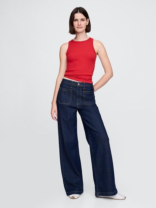 Modern Rib Halter Tank Top Product Image