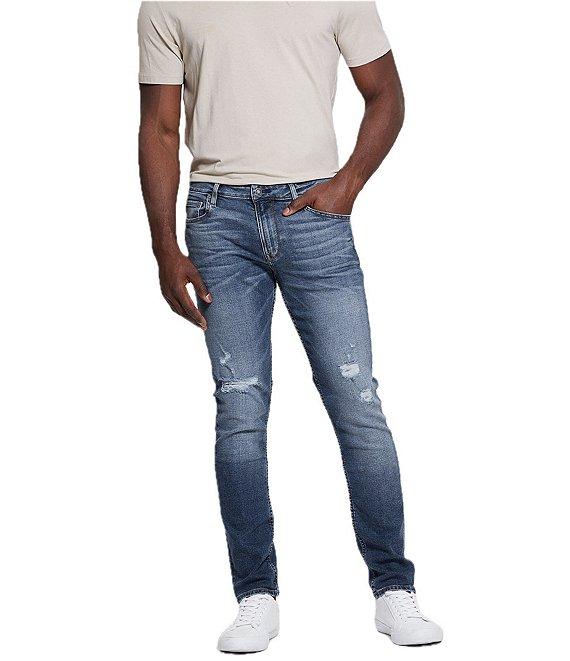 Guess Finnley Distressed Straight Leg Jeans Product Image