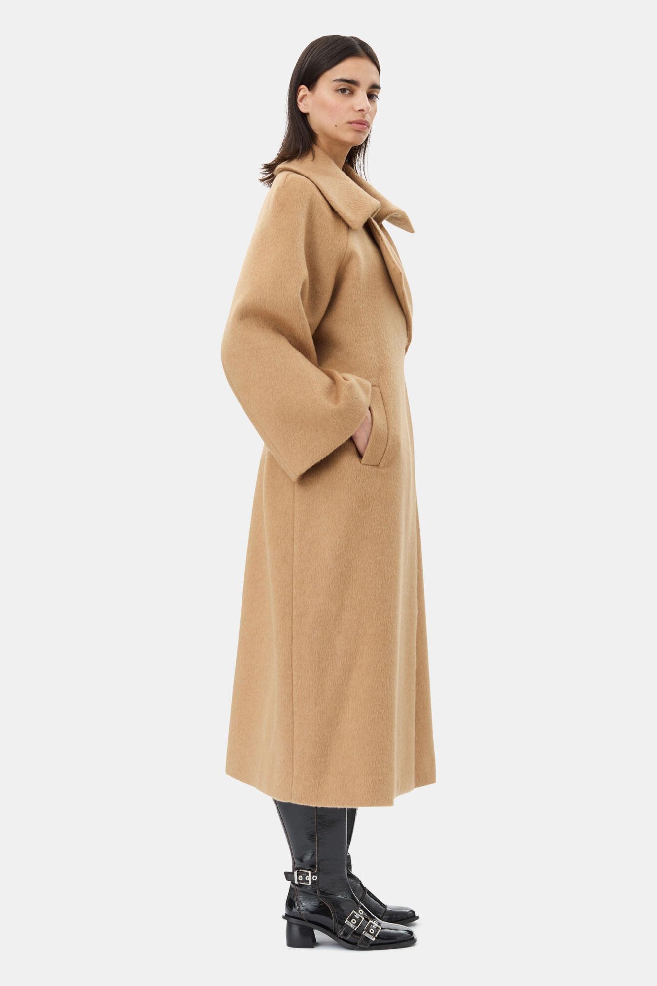 Camel Wool-Blend Coat Product Image