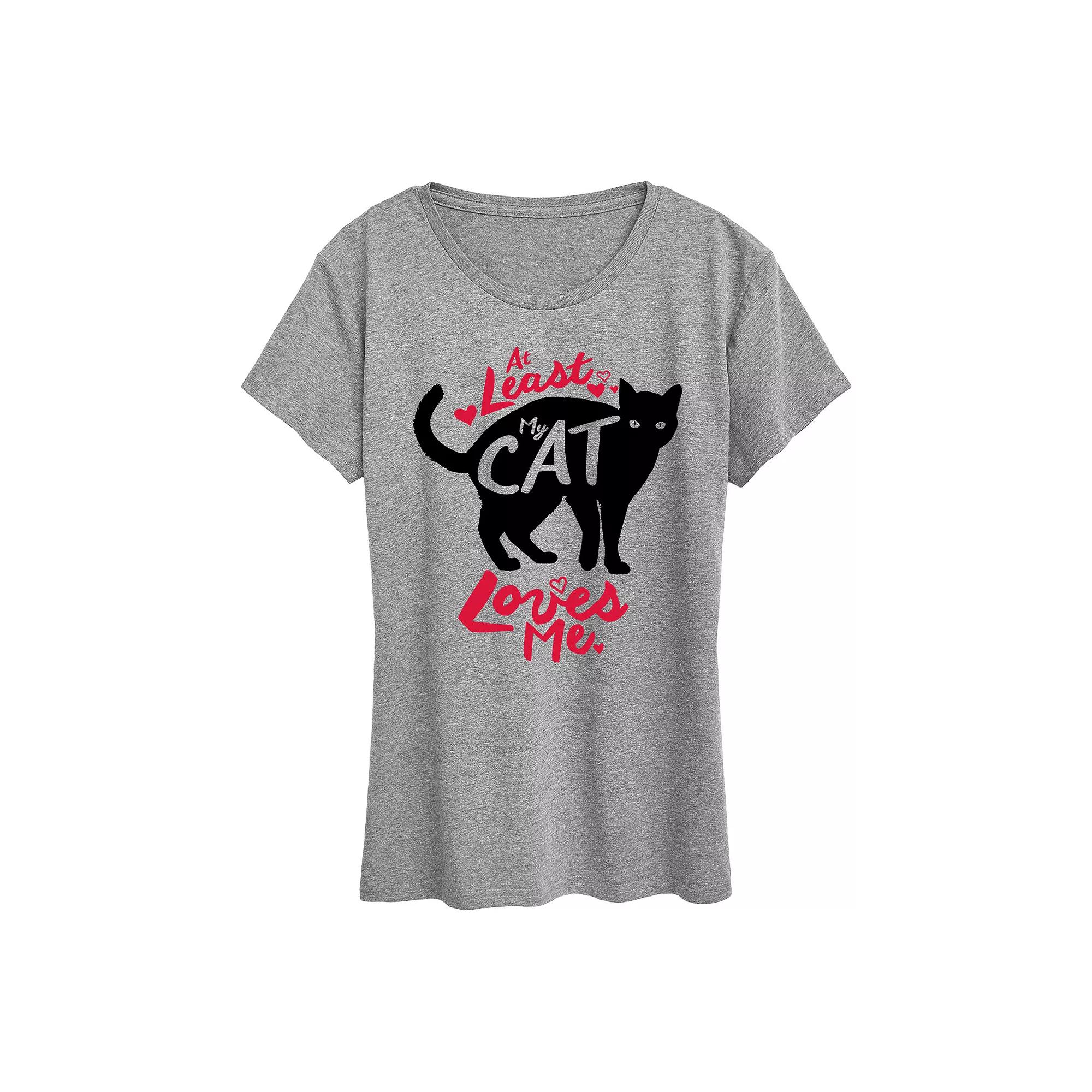 Women's At Least My Cat Loves Me Graphic Tee,  Product Image