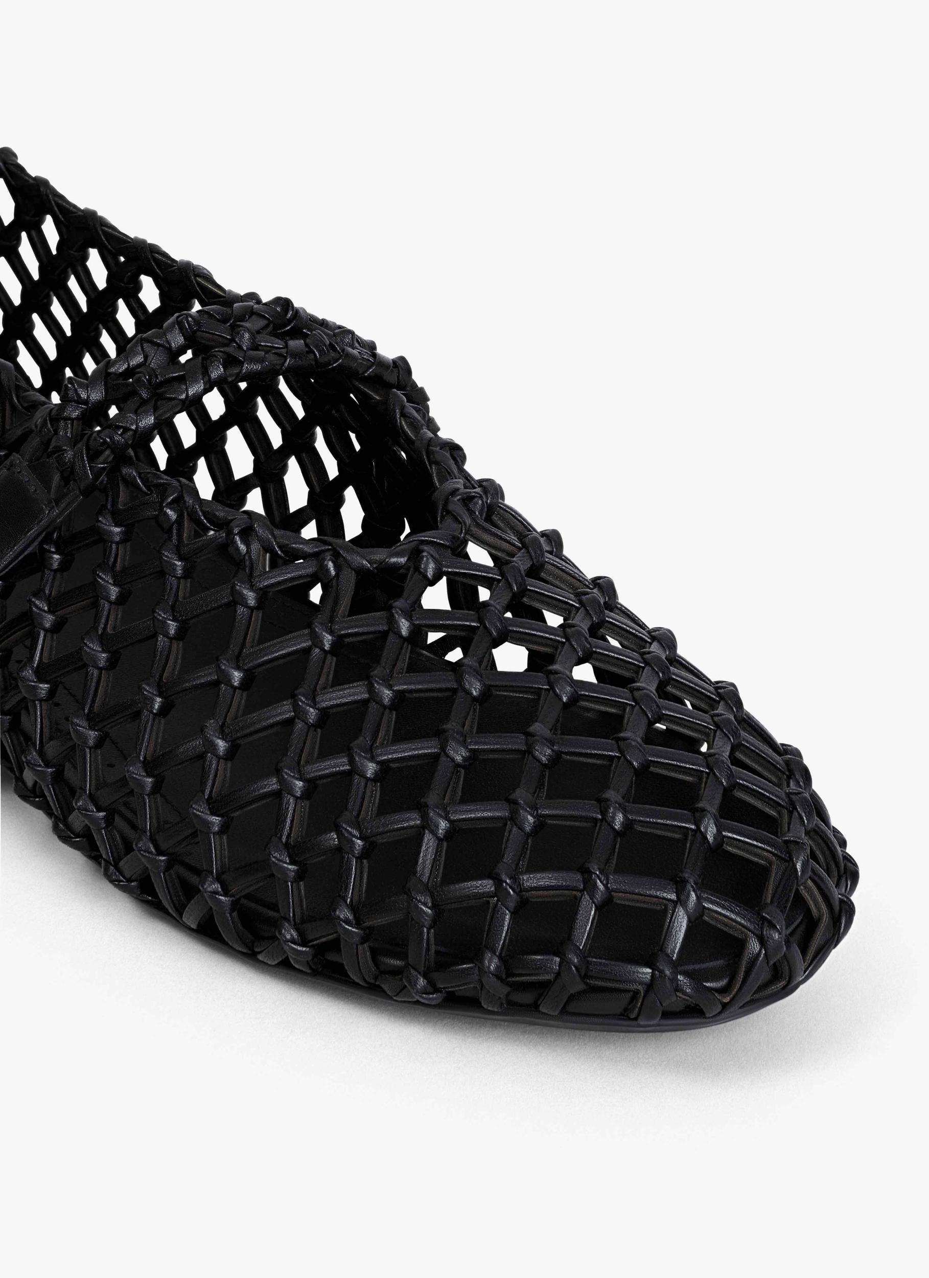 BLACK BALLET FLATS IN BRAIDED LAMBSKIN Product Image