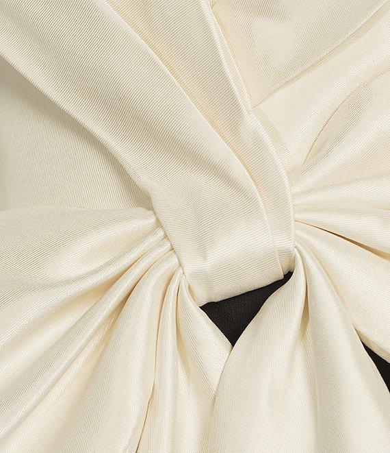 Belle by Badgley Mischka Isabella Bow V-Neck Halter Dress Product Image