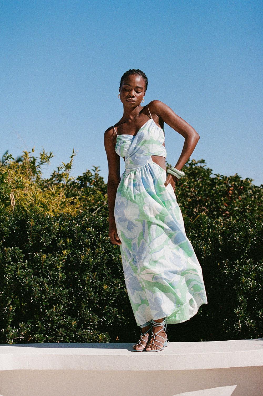 Iris Midi Dress - Spring Petals Product Image