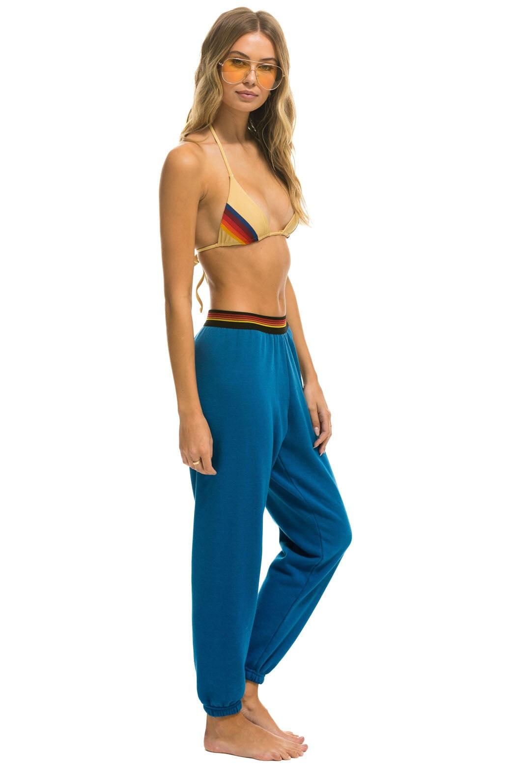 LOGO STRIPE SWEATPANTS - CARIBBEAN Female Product Image