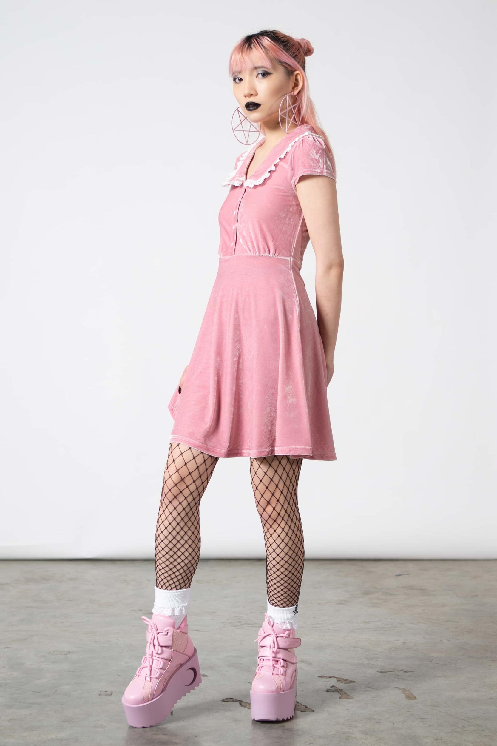 Every Mourning Collar Dress [PASTEL PINK] - Resurrect Female Product Image