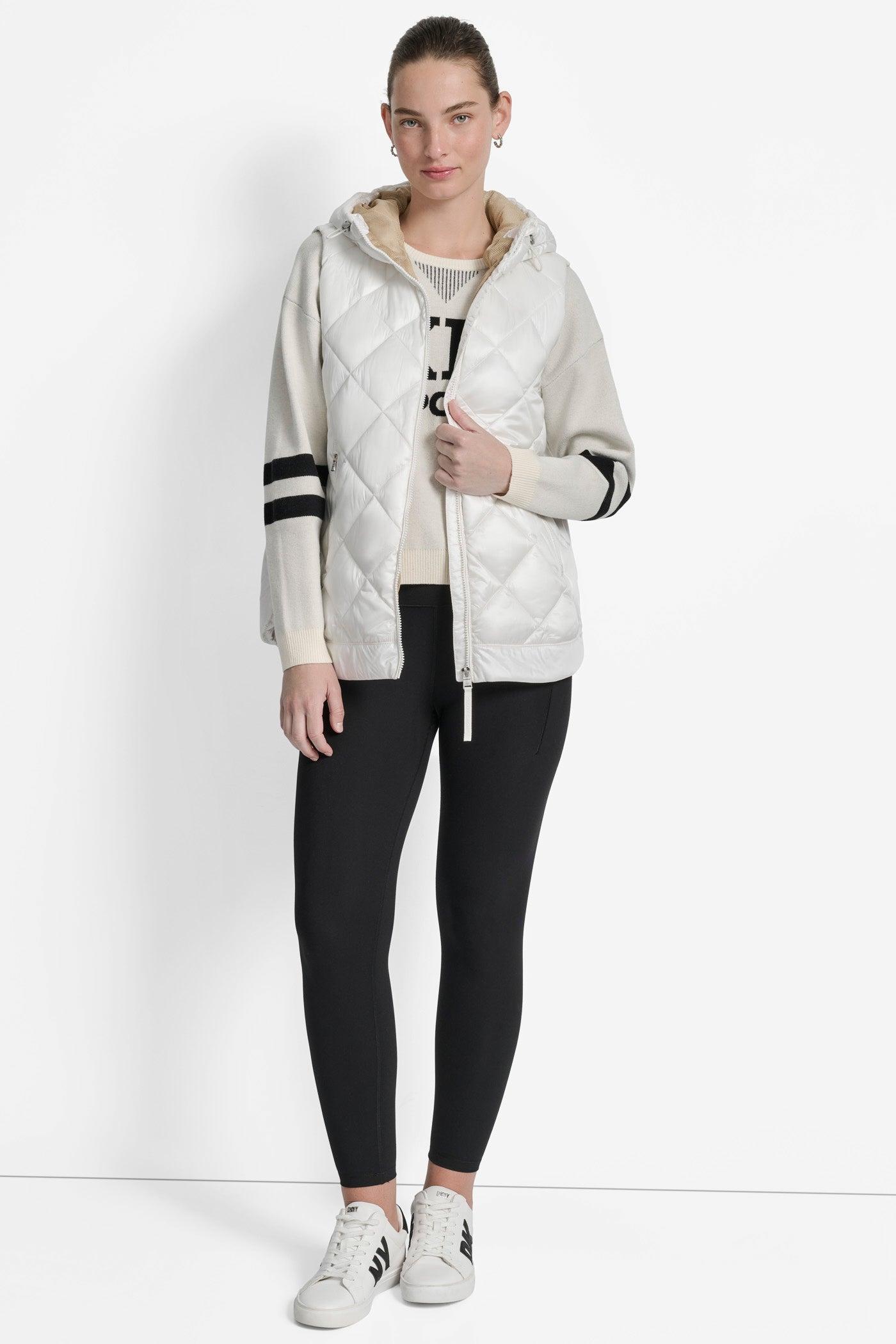 QUILTED HOODED VEST Product Image