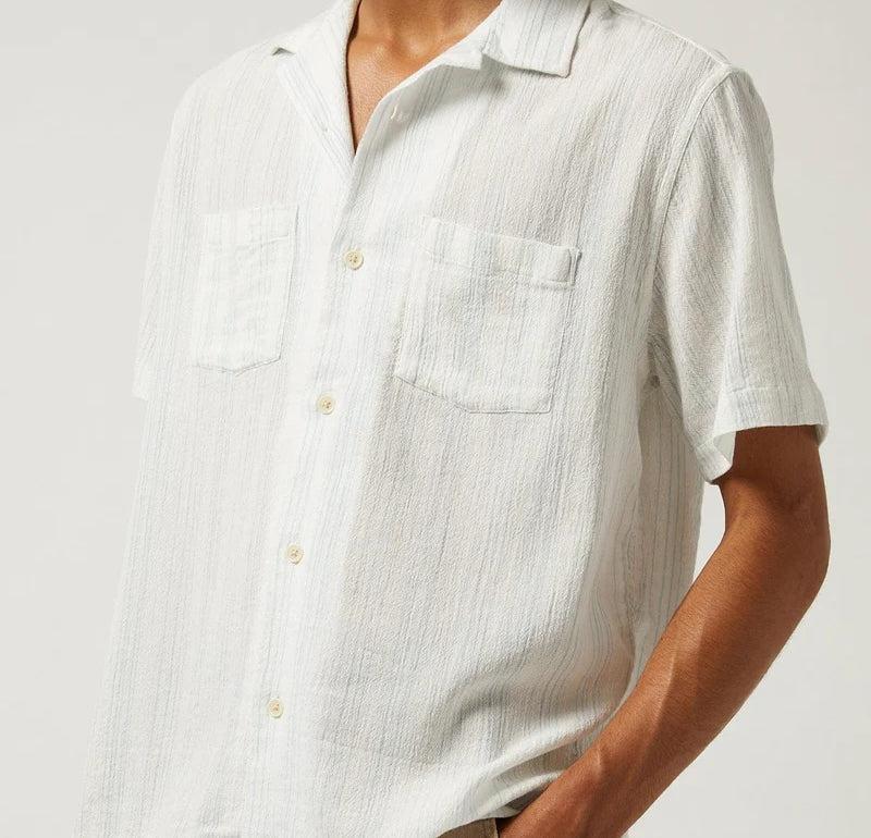 Skip Stripe Camp Shirt - Natural Product Image