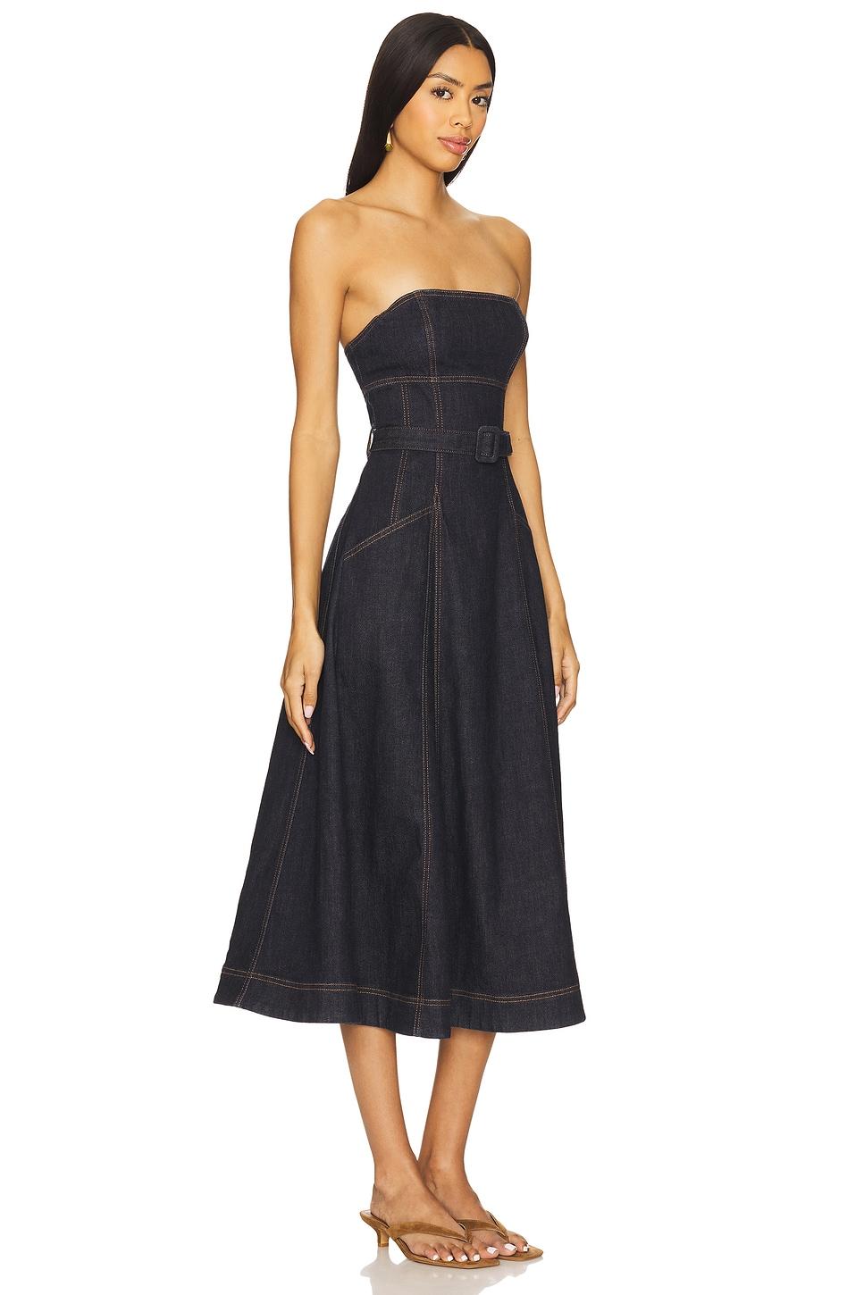 Denim Bandeau Midi Dress self-portrait Product Image
