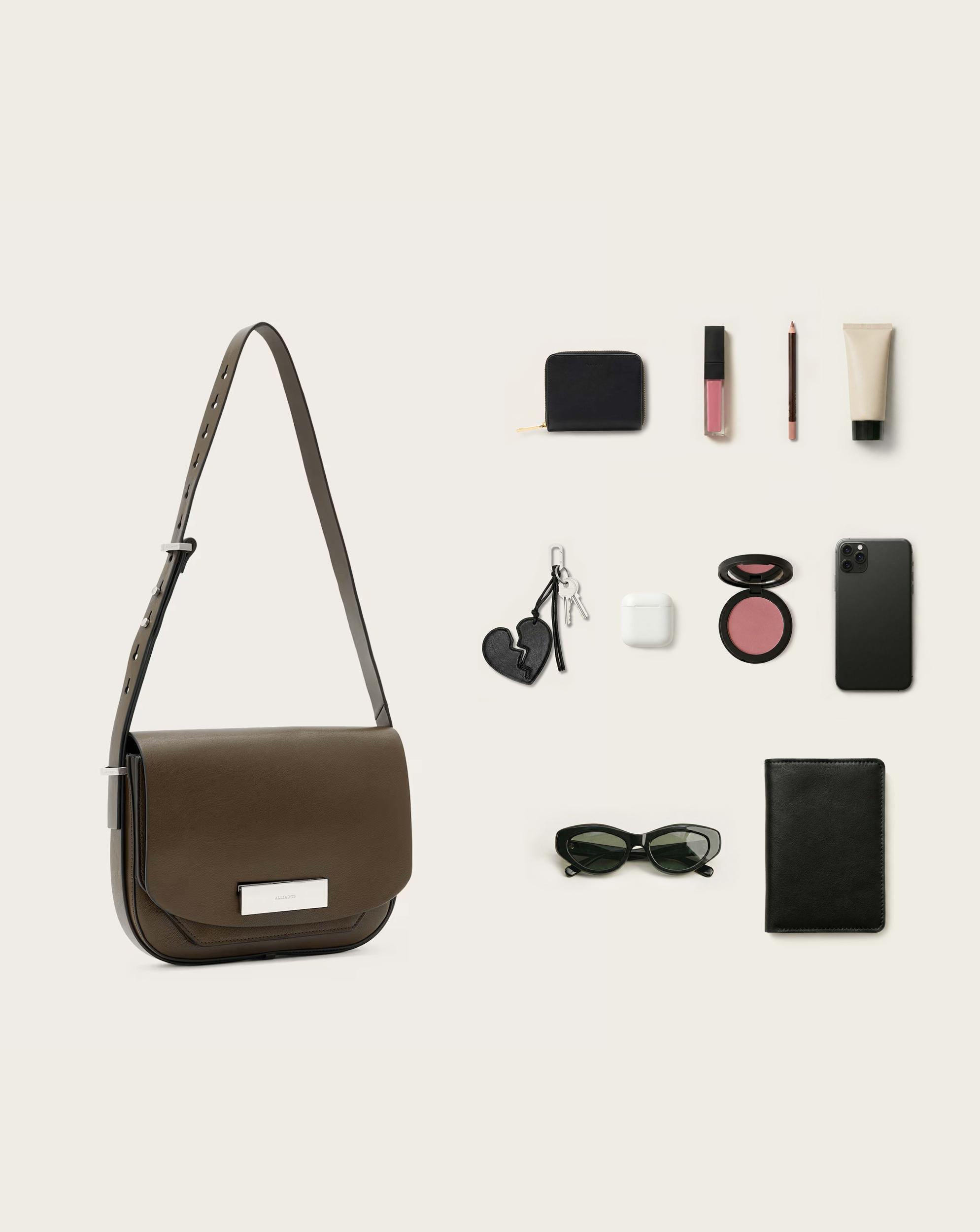 Etta Leather Satchel Bag FANGO BROWN | ALLSAINTS US Product Image