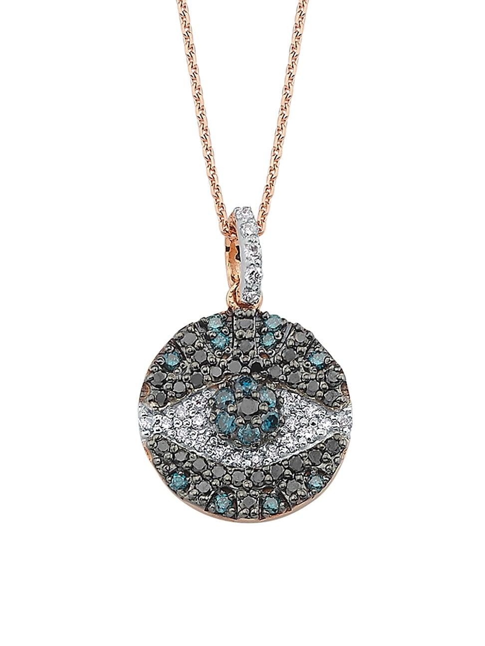 Womens Eye Light 14K Rose Gold & 0.34 TCW Diamond Pendant Necklace Product Image