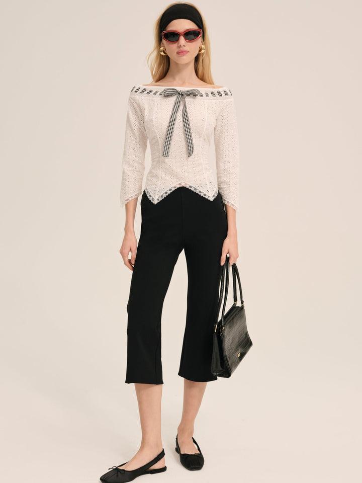 Rosie Ribbon Top — White Product Image