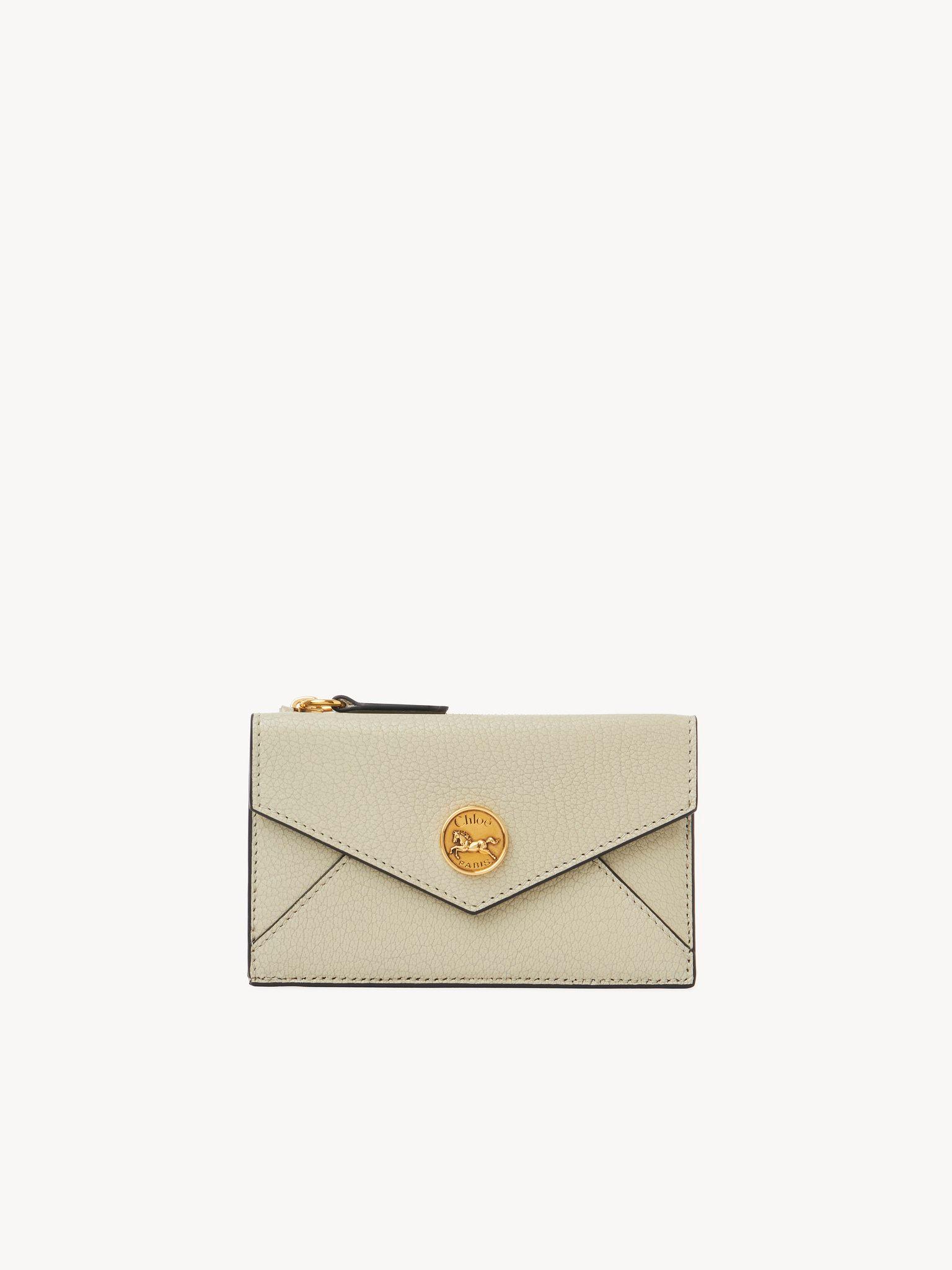 Small Envelope purse with card slots in grained leather Product Image