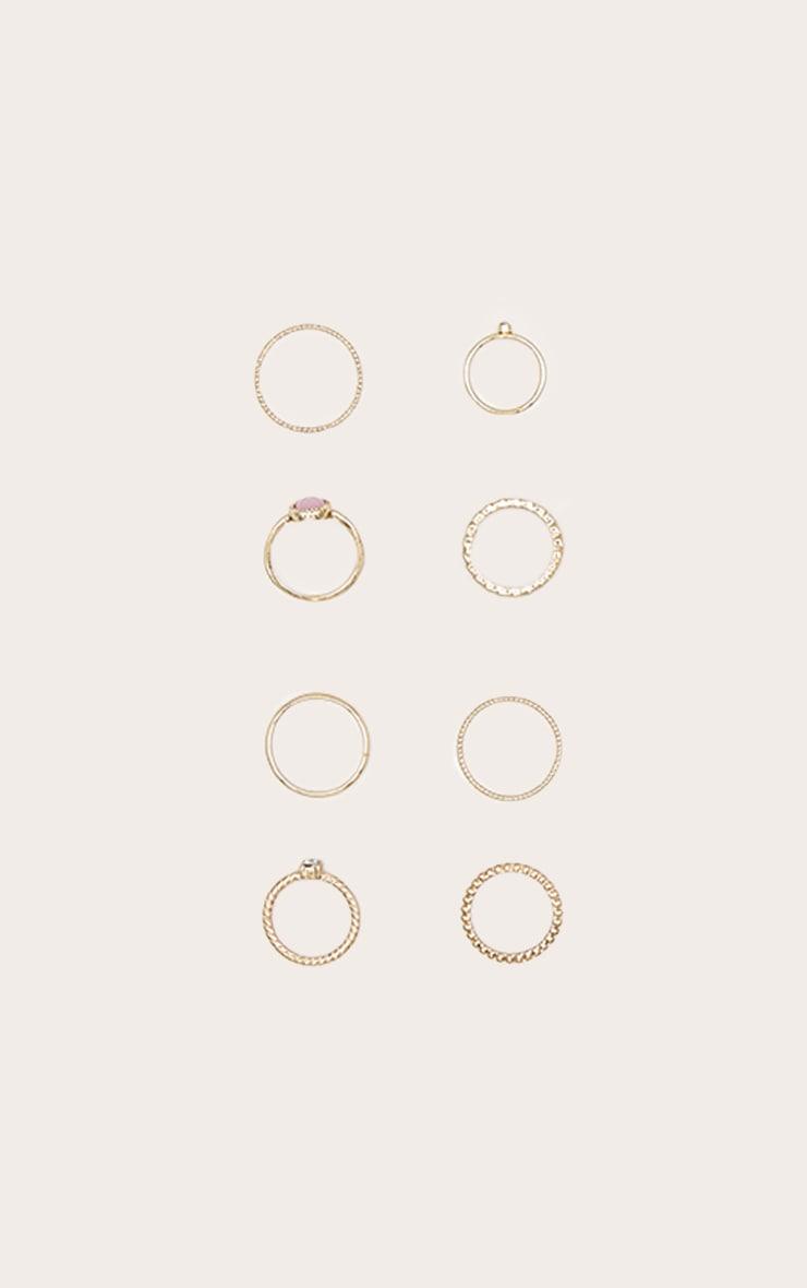 Gold Mixed Textured Ring 8 Pack Product Image