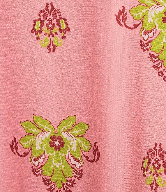 Mestiza New York Adelina Crepe Flamingo Flourish Print Scoop Neck Sleeveless Maxi Dress Product Image