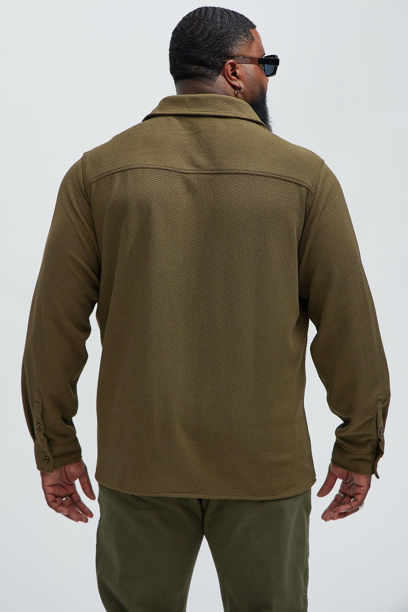 Find Here Textured Shirt - Olive Product Image