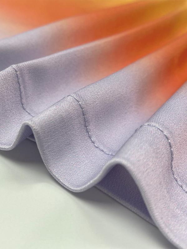 High Waisted Loose Gradient Pleated Split-Joint Pants Trousers Product Image