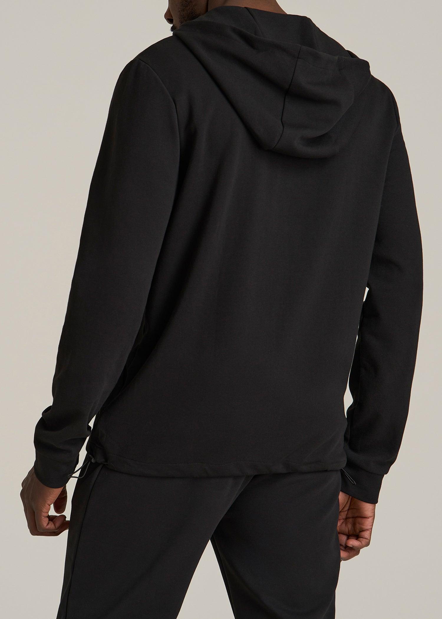 Tech-Knit Long Track Jacket for Tall Men in Black Male Product Image