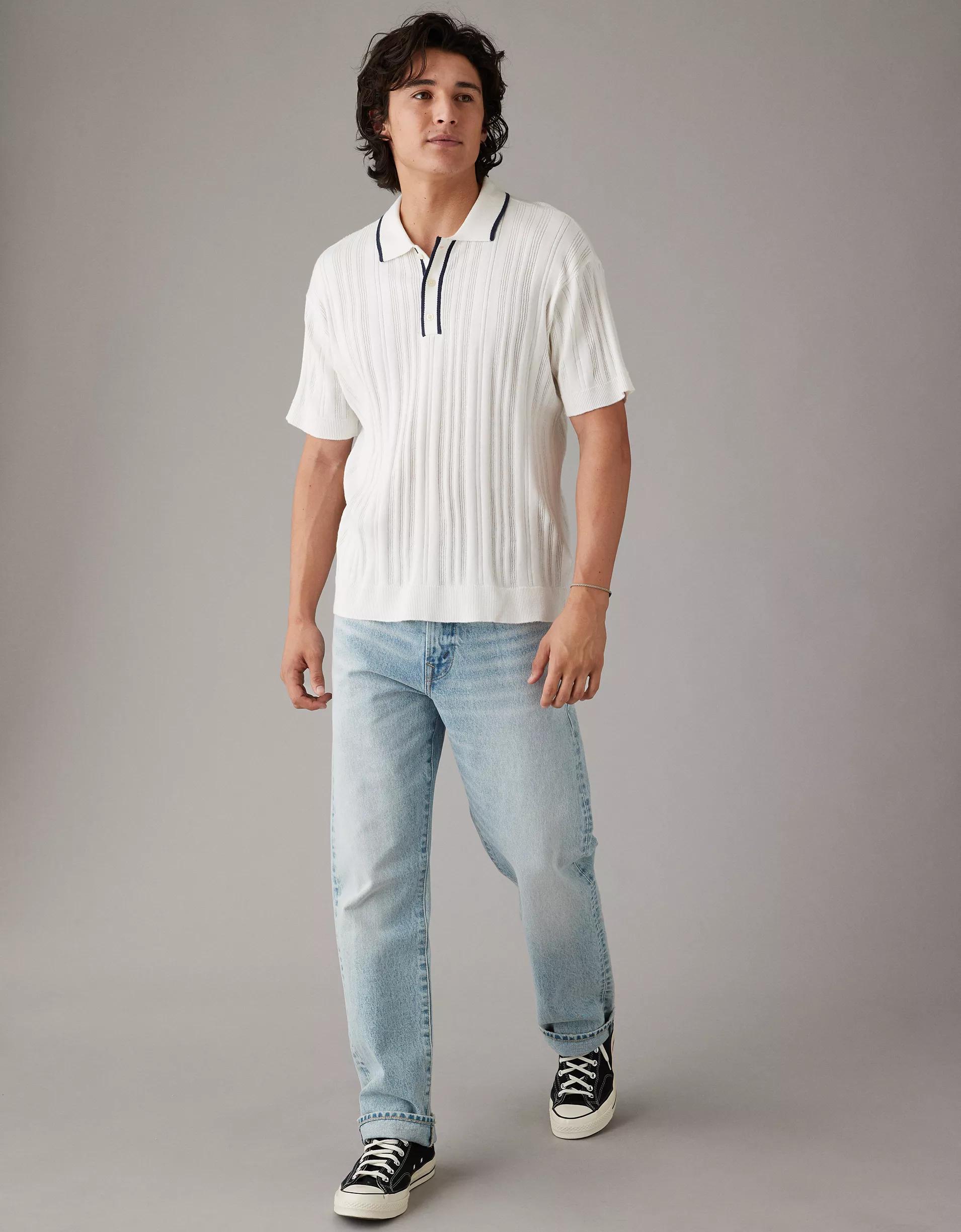 AE Weekend Tipped Sweater Polo Shirt Product Image