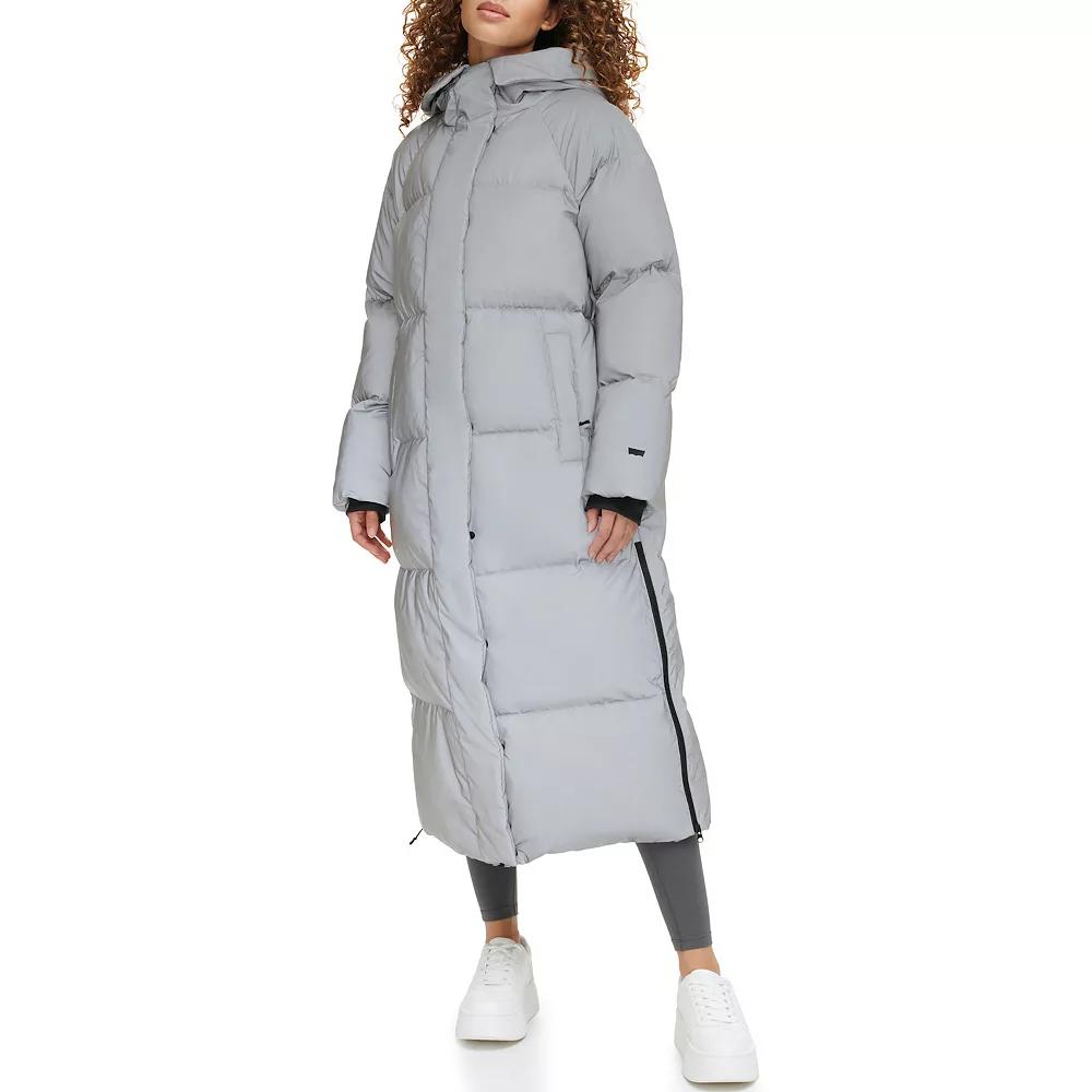 Women's Levi's® Long Hooded Midweight Puffer Parka Coat, Size: Small, Reflective Product Image