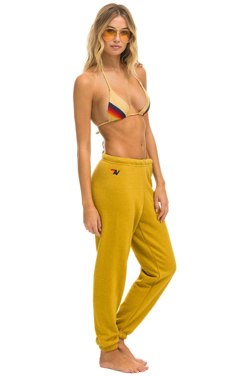 5 STRIPE SWEATPANTS - KHAKI // TAN Female Product Image