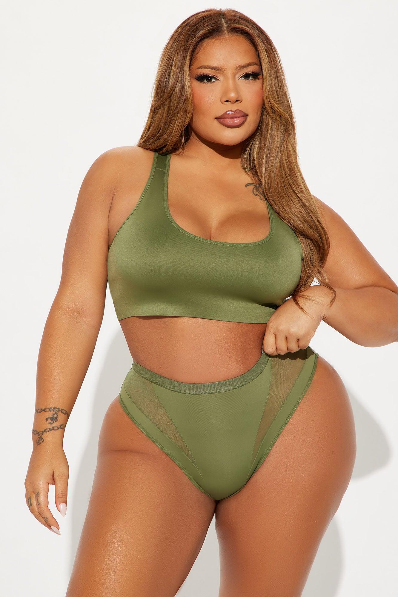 Weekend Vibe Seamless Bralette - Olive Product Image