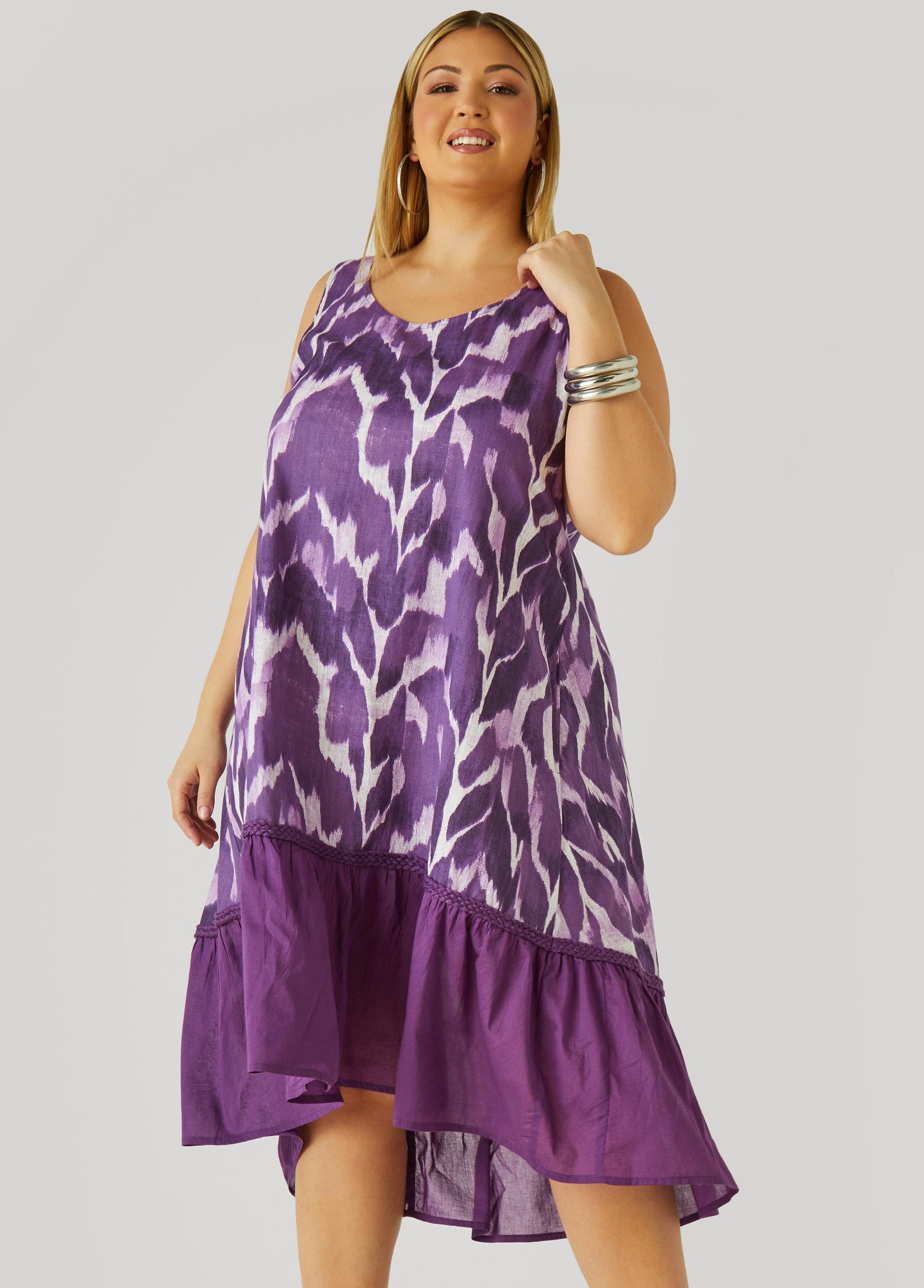 Brushstroke Print Hi Low Dress Product Image