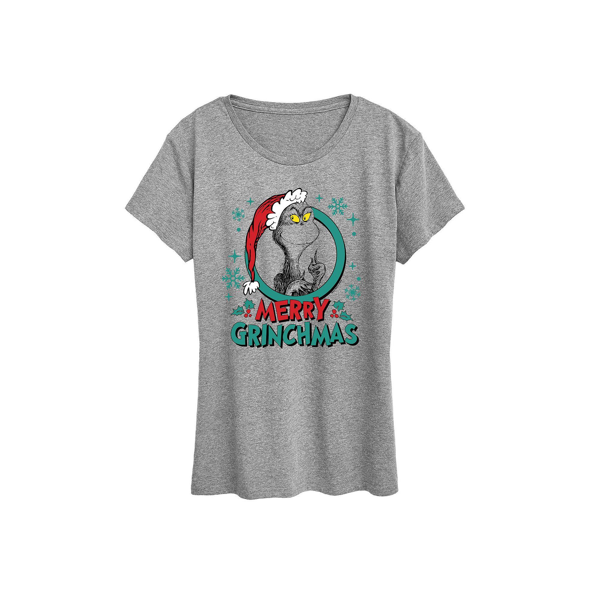 Women's Dr. Seuss The Grinch Grinchmas Circle Graphic Tee, Girl's,  Product Image