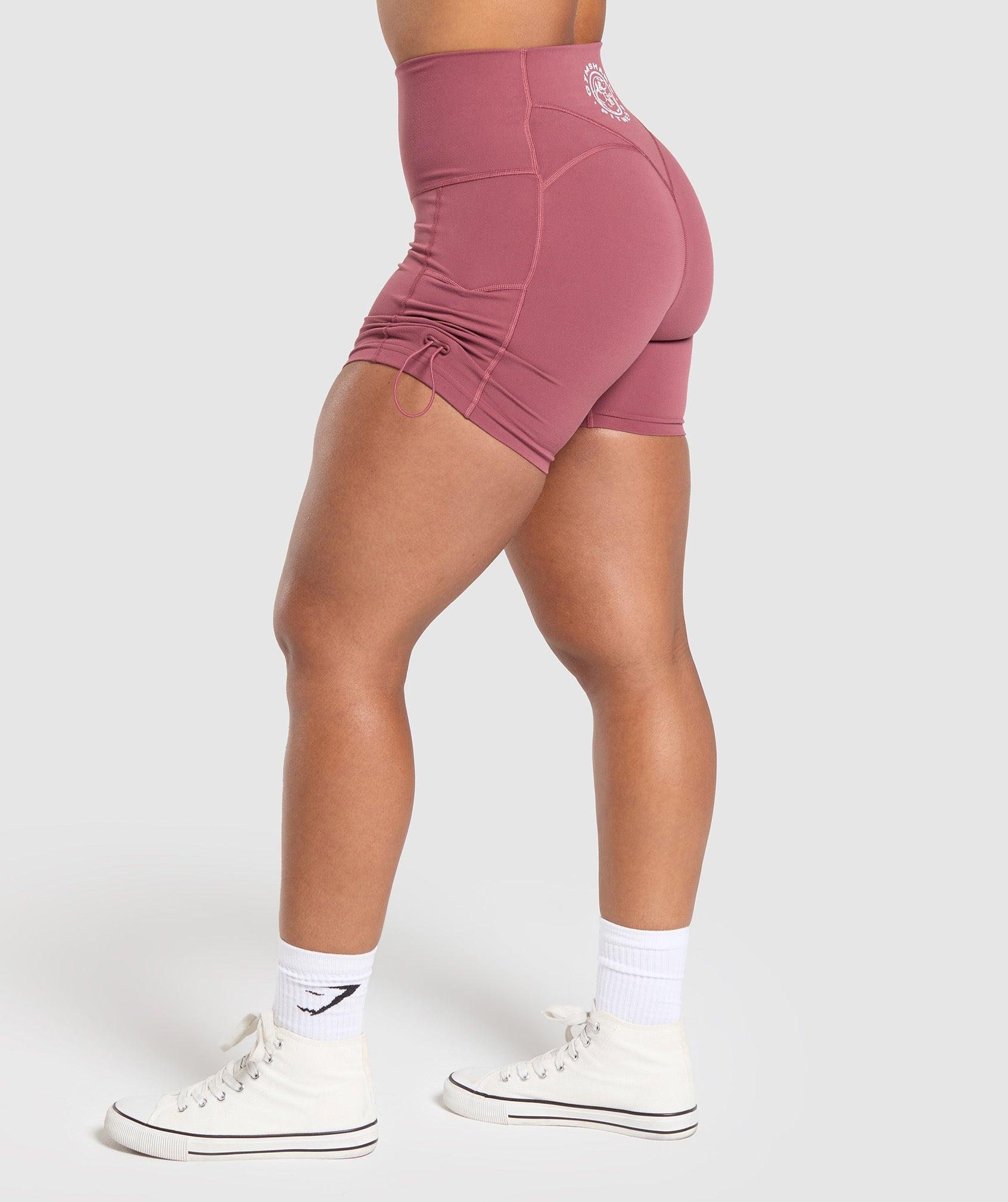 Gymshark Legacy Logo Tight Shorts - Washed Berry Pink Female Product Image