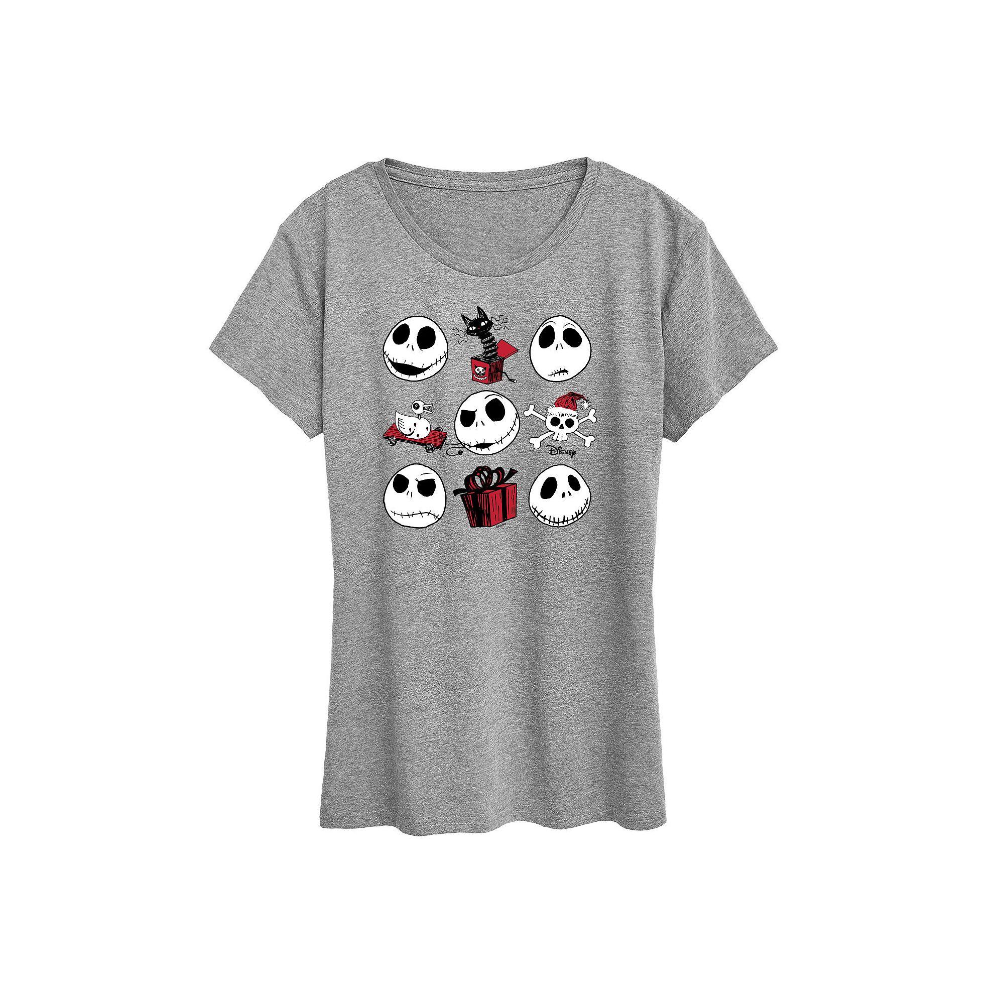 Disney's Nightmare Before Christmas Women's Jack Grid Graphic Tee, Girl's,  Product Image