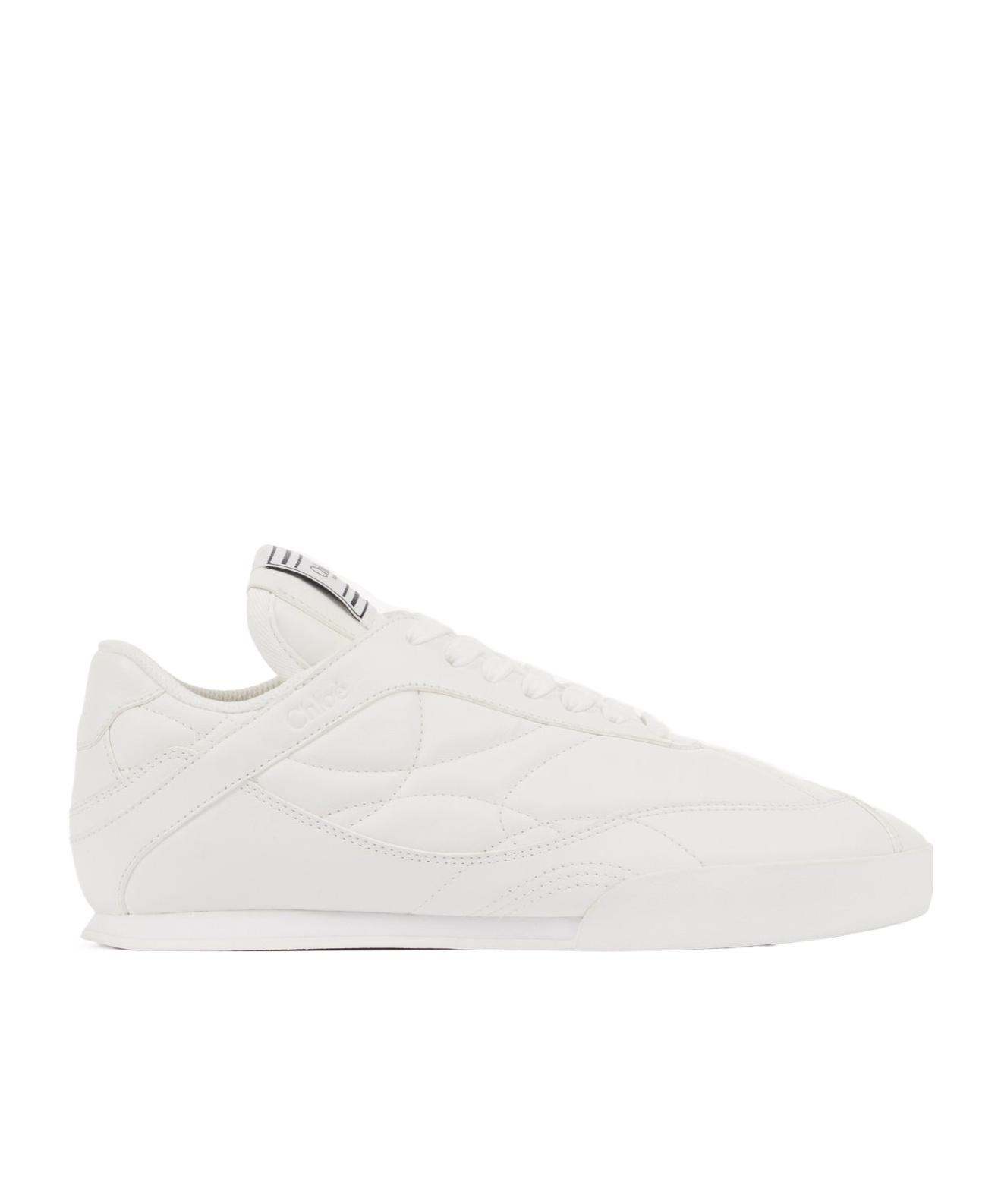 CHLOÉ Womens Chloe Kick Brand-patch Leather Low-top Trainers In White Product Image