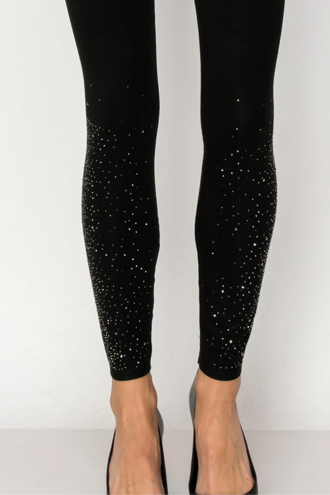 High Rise Leggings With Rhinestones Product Image