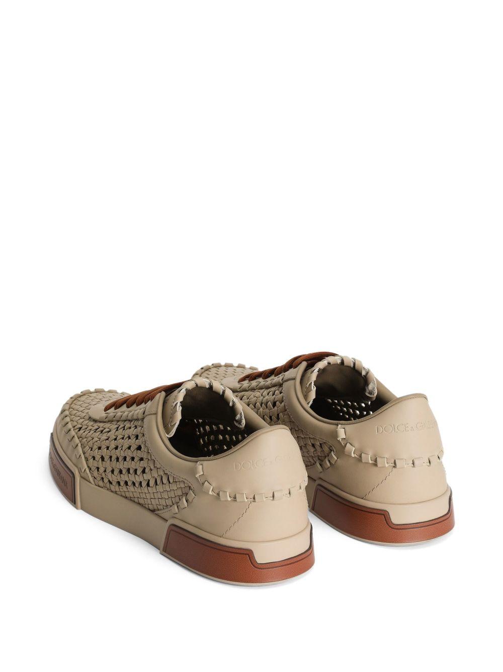 mesh-panelling leather sneakers Product Image